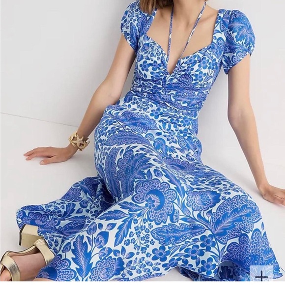 J. Crew Blue Floral Maxi Dress - Picture 2 of 12